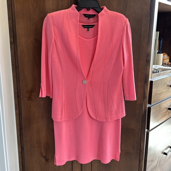 Ming Wang Size Small Knit Salmon Sheath Tank Dress - Picture 9 of 9